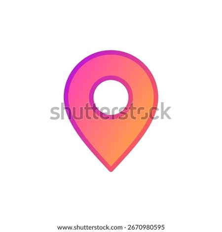Gradient location pin icon symbolizing maps, navigation, GPS, and travel destination. Perfect for modern apps and websites.