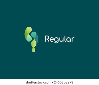 Logo degradado de Formas verdes abstractas y caída. Icono de hoja Abstractas. Símbolo de medicina creativa. Ilustración vectorial