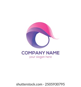 Gradient logo with abstract shape design