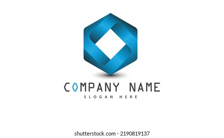 Gradient logo with abstract shape poly