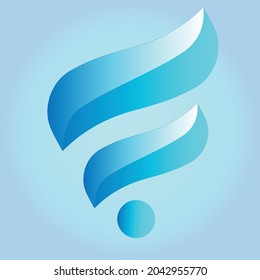 Color azul del logotipo degradado y fondo azul. Símbolo de imagen de ilustración
