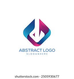 Gradient logo design with abstract shape