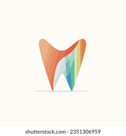 gradient logo design of a colorful tooth
