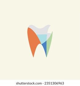 gradient logo design of a colorful tooth
