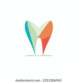 gradient logo design of a colorful tooth
