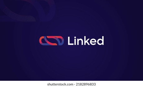 Gradient logo design template. Link Logo, logomark, symbol, icon, badge, emblem, monogram, label. Use this Gradient logo for Company, Business, Website, App, and Social Media, advertisements.