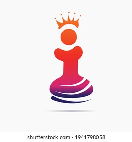 gradient logo letter i the king of chess pawns