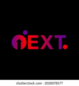 gradient logo and letter N build word _"Next".