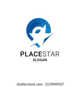 Gradient Logo, Place Sign and Star