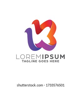Gradient Logo Template with Abstract Shape