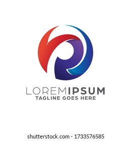 Gradient Logo Template with Abstract Shape