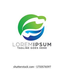 Gradient Logo Template with Abstract Shape