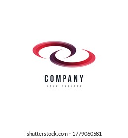 Gradient logo template with abstract shape Vector