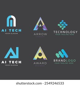Gradient a logo template collection Gradient a logo template collection