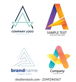 Gradient a logo template collection Gradient a logo template collection