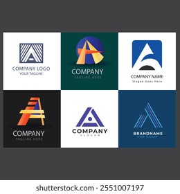 Gradient a logo template collection Gradient a logo template collection