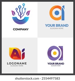 Gradient a logo template collection Gradient a logo template collection