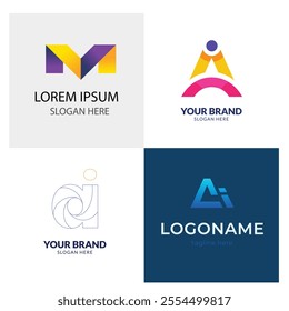 Gradient a logo template collection Gradient a logo template collection