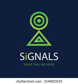 gradient i logo template design