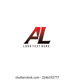Gradient Lolor AL initials letters logo, AL font, black and red gradient color initials, AL monogram, business logo, A, L, AL