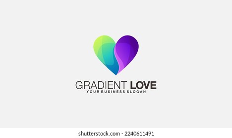 Icono de diseño de logotipo de vector de amor de degradado