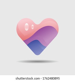 Gradient love vector with pastel color eps.10