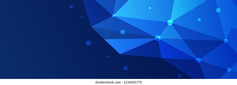 Gradient Low-Poly-Blue Abstrakte Memphis Geometrischer breiter Banner-Design-Hintergrund