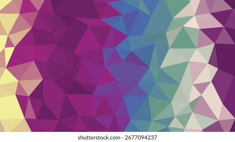 Gradient Low Poly Geometric Design with Purple Yellow and Green Hues abstract background