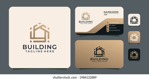 Gradient luxury building vector. Logo can be used for apartment, icon, property, and real estate company