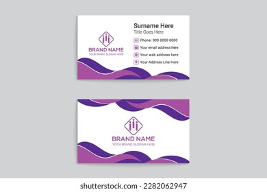 Gradient  luxury horizontal business card template