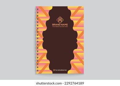 Gradient  luxury horizontal notebook cover template