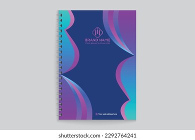 Gradient  luxury horizontal notebook cover template