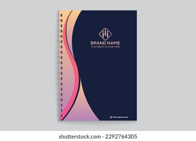 Gradient  luxury horizontal notebook cover template
