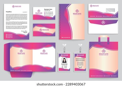 Gradient  luxury stationery template design