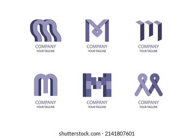 conjunto de plantillas de logotipo de letras de degradado