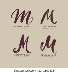 gradient m letter logo template set