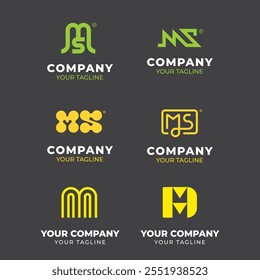Conjunto de Plantilla de logotipo de letra M degradado