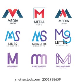 Farbverlauf-M-Buchstabe-Logo-Schablone