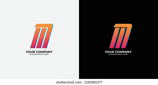 Gradient m letter logo vector design template