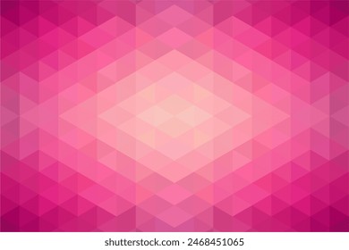 Gradient magenta background on triangle pattern. Geometric abstract soft tone pixel background. Shabby pixel.