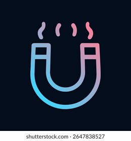 Gradient magnet emitting captivating vibes. Icon symbol illustration