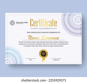 Gradient mandala award certificate template
