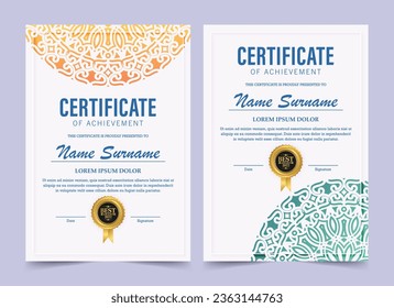 Gradient mandala award certificate template