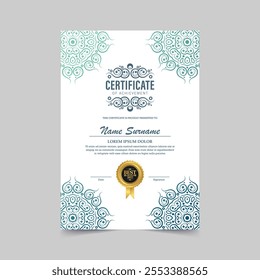 Gradient mandala award certificate template