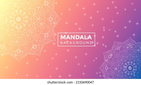Gradient mandala background design and Dreamy gradient wallpaper and mandala pattern