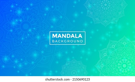 Gradient mandala background design with Dreamy gradient wallpaper with mandala pattern
