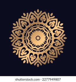 Gradient mandala with Elegant golden background Vector