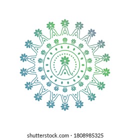 gradient mandala, ethnic ornament over white background vector illustration design