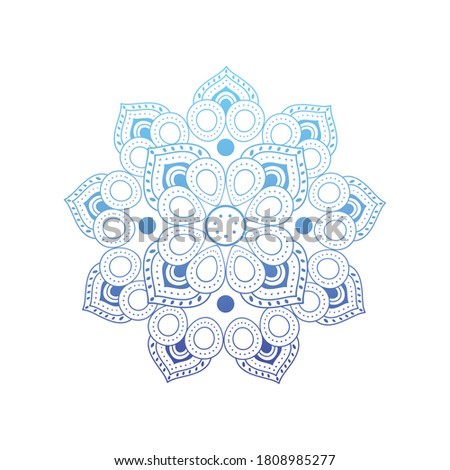 gradient mandala for henna, tattoo or ethnic ornament overwhite background vector illustration design