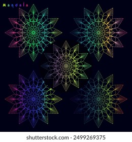 gradient mandala, luxury ornamental mandala design background in gold color